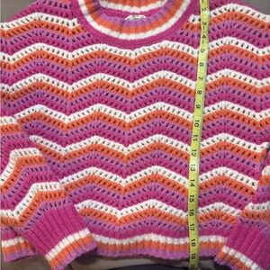 Hippie Rose Pink and Orange Chevron Sweater size medium